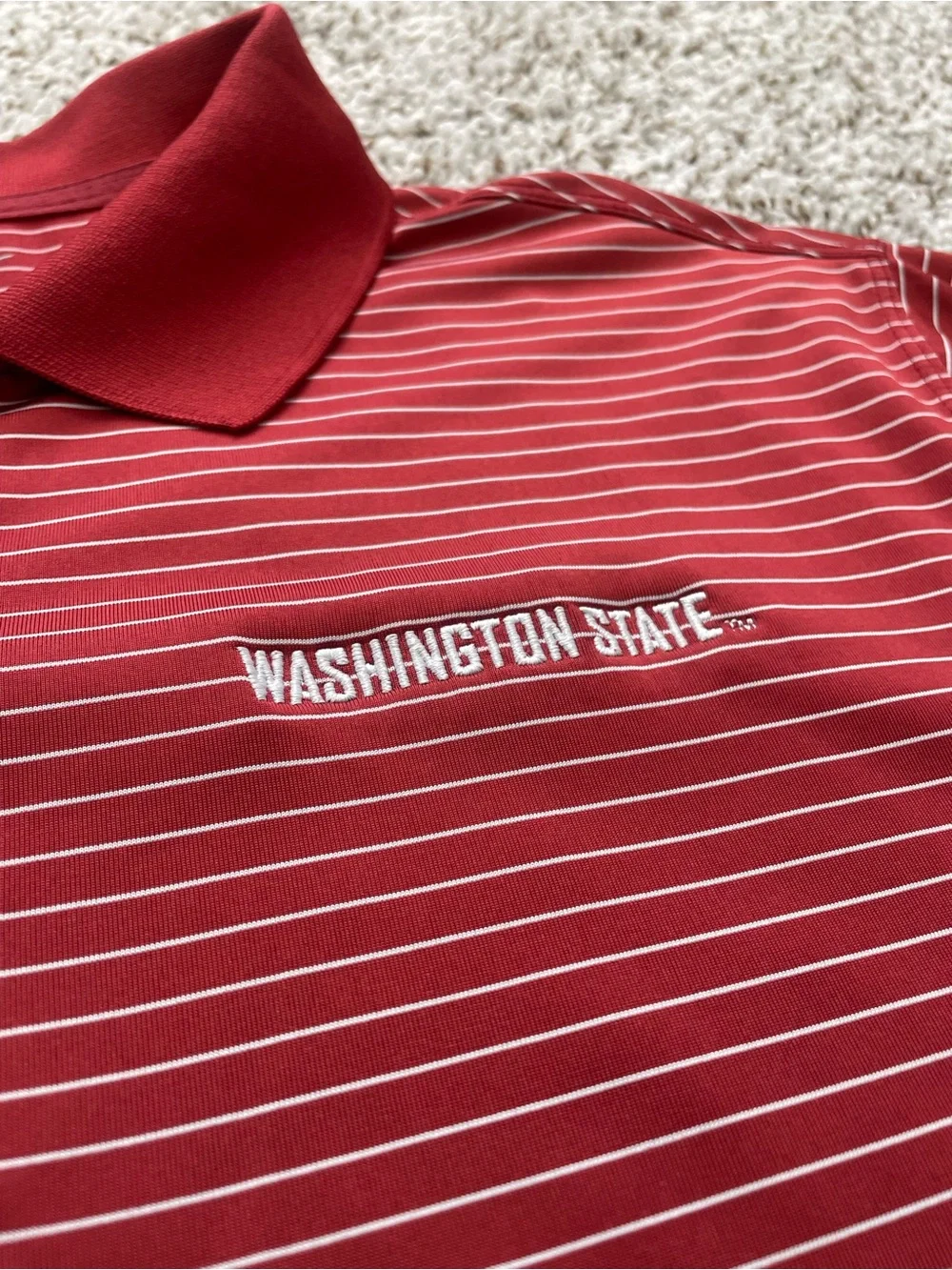 Nike Stadium Striped WSU Washing State Cougars Polo Men’s Medium
